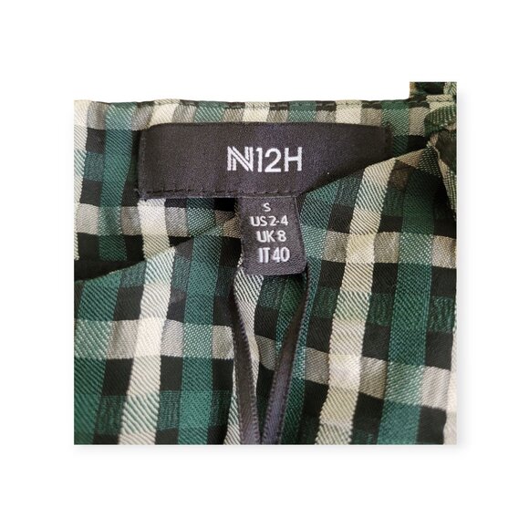 Anthropologie Plaid Midi Dress, Size S, Evergreen & White NWT - Picture 13 of 16